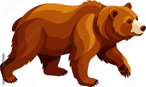 Large brown bear walking through the wilderness