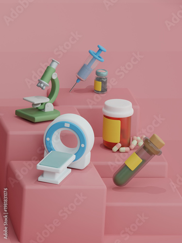 Medical Equipment 3D Icon Set Preview – Healthcare Tools Illustration