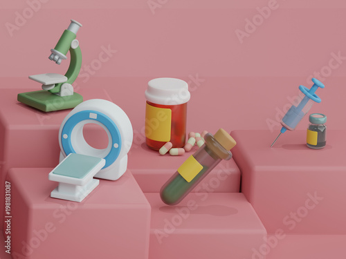 Medical Equipment 3D Icon Set Preview – Healthcare Tools Illustration