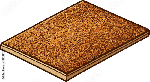 Rectangular sheet of coarse grit sandpaper for industrial use