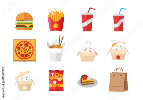 Fast Food Items and Takeout Containers.