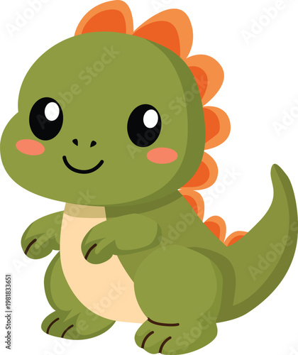 simple dinosaurus cartoon flat style