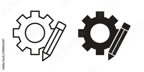 Customization icon and symbol. Vector icon editable set