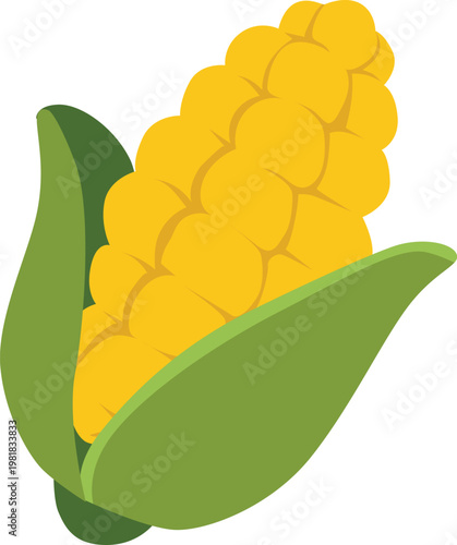 sweet corn vegetable flat style