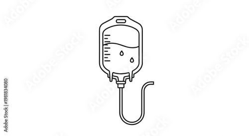 Medical intravenous iv drip bag icon for fluid therapy and patient treatment in hospital and healthcare clinic settings.