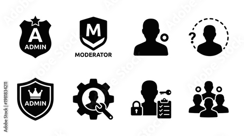 User Role Vector Icons for Admin and Permission Design