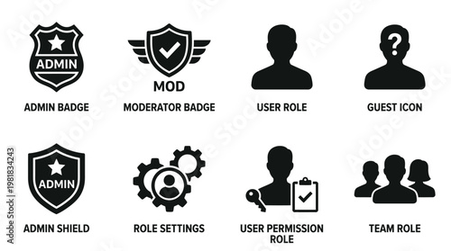 User Role Vector Icons for Admin and Permission Design