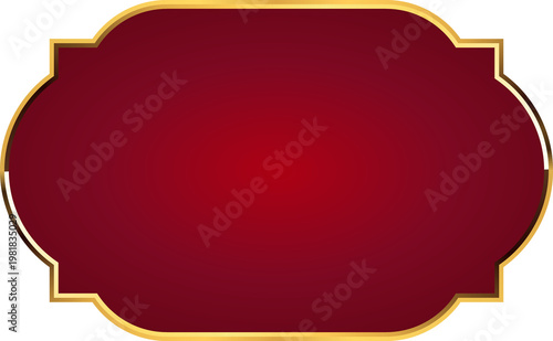 Red and Gold Luxury Frame Text Box Illustration