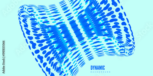 Hyperboloid. A three-dimensional mathematical figure. Detail of the mechanism. 3D modeling in science and education. Geometric element. Technology style. Industrial style. Vector illustration.