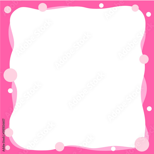 流体シェイプのフレーム　ピンク