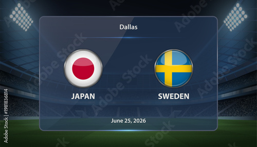 Japan vs Sweden Soccer Match Scoreboard