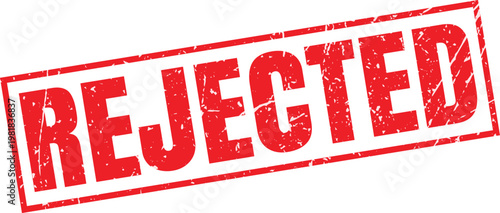 Rejected Stamp Red Grunge Rubber Seal Isolated on White Background