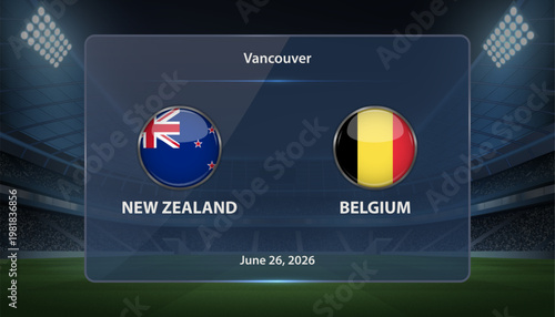 New Zealand vs Belgium Soccer Match Scoreboard