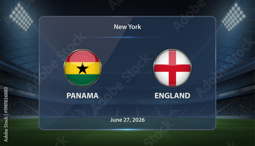 Panama vs England Soccer Match Scoreboard