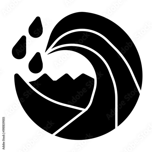Tableau sur toile Ocean Wave icon illustration