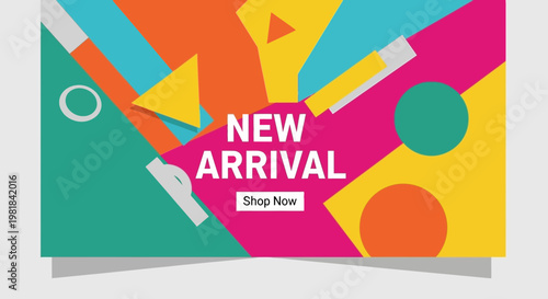 Vibrant Geometric Shapes Background with 