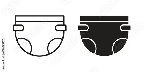diaper icon and symbol. Vector icon editable set