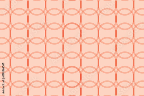 Fotografie Seamless geometric pattern of interlocking oval shapes in a repeating grid abstr