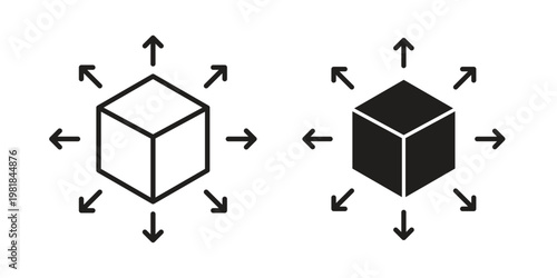 Distribution channel icon and symbol. Vector icon editable set