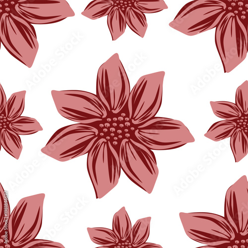 Seamless floral pattern, liberty ditsy print of mini plants in delicate pastel colors. Cute botanical design of tiny hand-drawn flowers and small leaves. Simple romantic pattern. Vector illustration.