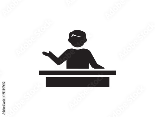 customer service agent waving greeting flat design vector illustration