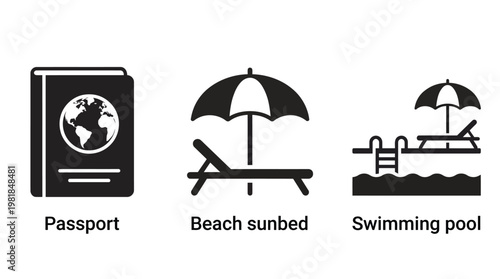Icons of travel and vacation Vector