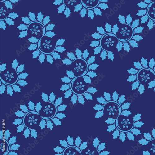 Seamless floral pattern, liberty ditsy print of mini plants in delicate pastel colors. Cute botanical design of tiny hand-drawn flowers and small leaves. Simple romantic pattern. Vector illustration.