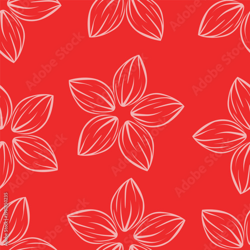 Seamless floral pattern, liberty ditsy print of mini plants in delicate pastel colors. Cute botanical design of tiny hand-drawn flowers and small leaves. Simple romantic pattern. Vector illustration.