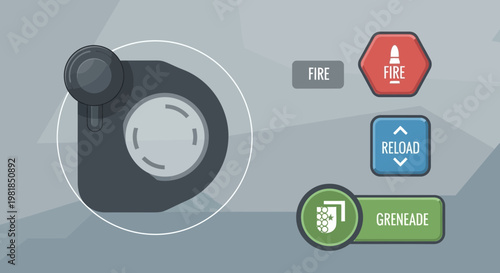 Video Game Interface Elements for Shooting Game.
