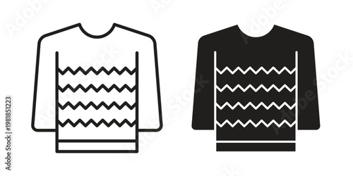 Female sweater icon and symbol. Vector icon editable set