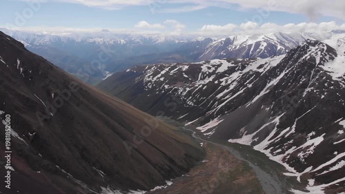 Caucasus, North Ossetia. Adaykom Gorge. High-mountain valley.