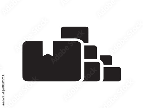 stacked cardboard boxes shipping delivery flat design vector illustration