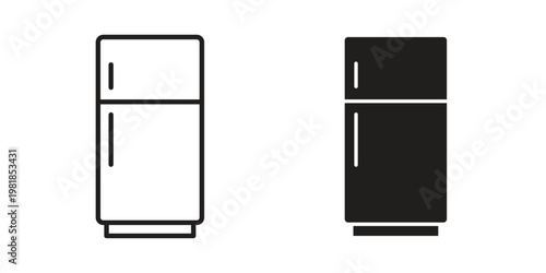 Fridge icon and symbol. Vector icon editable set