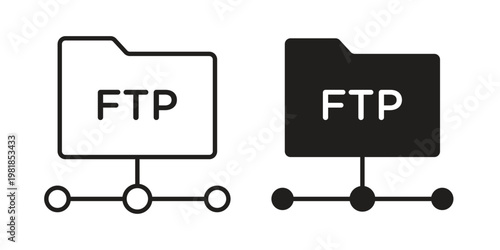 FTP icon and symbol. Vector icon editable set