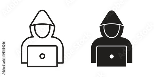 Hacker icon and symbol. Vector icon editable set