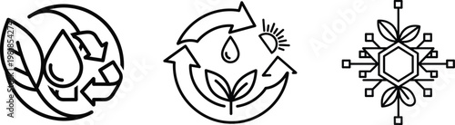 Tablou pe pânză Environmental and recycling icons a collection of sustainability symbols