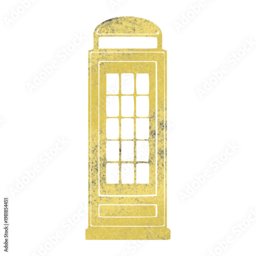 UK telephione box golden illustration