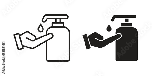 Hand wash icon and symbol. Vector icon editable set