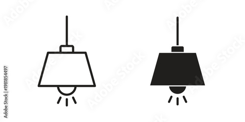 Hanging light icon and symbol. Vector icon editable set