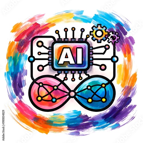 Artificial Intelligence Technology Concept Illustration.