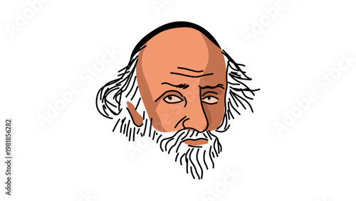John Knox portrait, flat vector illustration