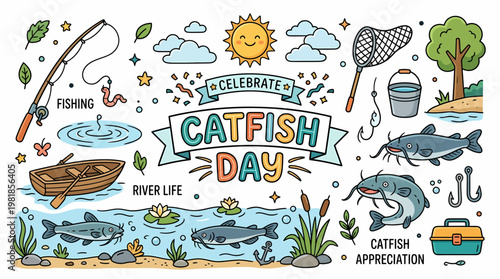 Catfish Day Celebration - Fishing, River Life, and Catfish