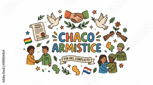 Chaco Armistice Peace Treaty Illustration