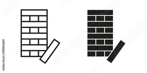 Jenga icon and symbol. Vector icon editable set