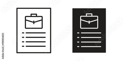 Job description icon and symbol. Vector icon editable set