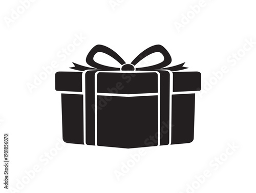 elegant black gift box with ribbon vector illustration flat design