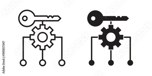 Key factor icon and symbol. Vector icon editable set