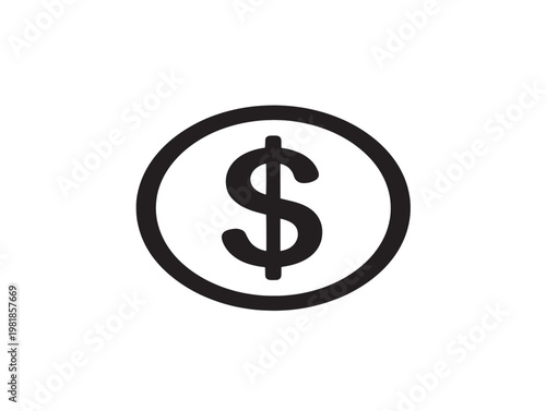 dollar sign symbol isolated on white background vector illustration
