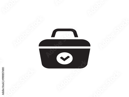 verified secure storage box flat design vector illustration