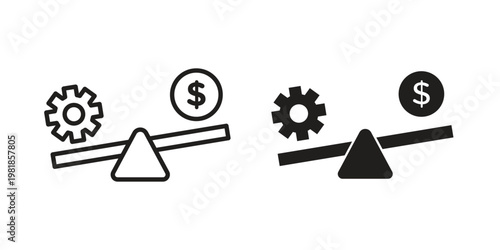 Leverage icon and symbol. Vector icon editable set